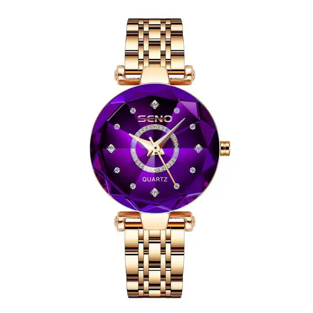 Seno Ocean Star Steel Band Women's Watch Fashion Crystal Ladies Quartz Relogio Feminino Female Montre Reloj Mujer Zegarek Damski