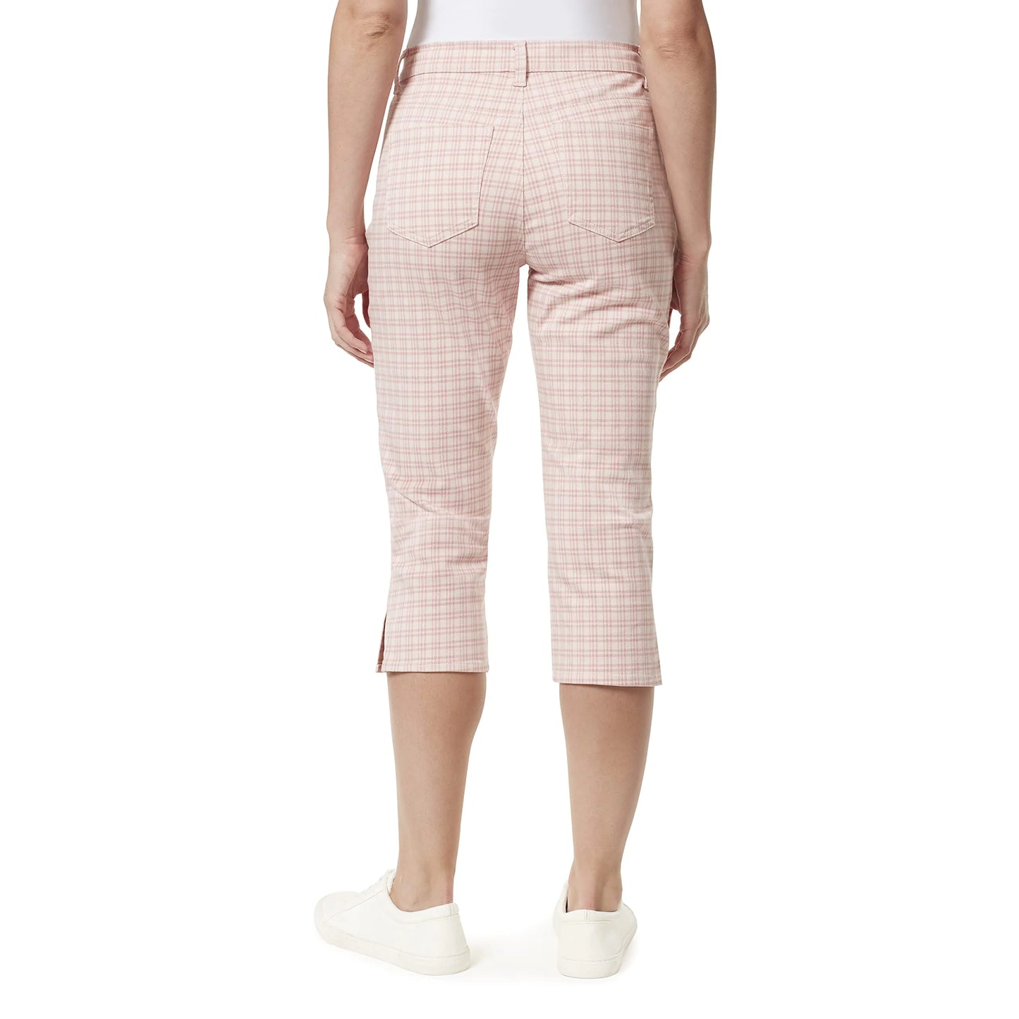 Gloria Vanderbilt Women's Amanda Capri Jean 18 Rosy Pink-refined Plaid-ds