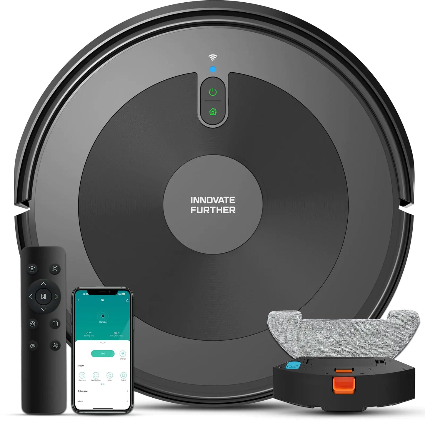 Robot Vacuum and Mop Combo: Robot Vacuum Cleaner 2500Pa Strong Suction & Tangle-Free & Alexa/APP Control & Schedule Cleaning Self-Charging Robotic Vacuum for Pet Hair Hard Floor Carpet Vacuuming