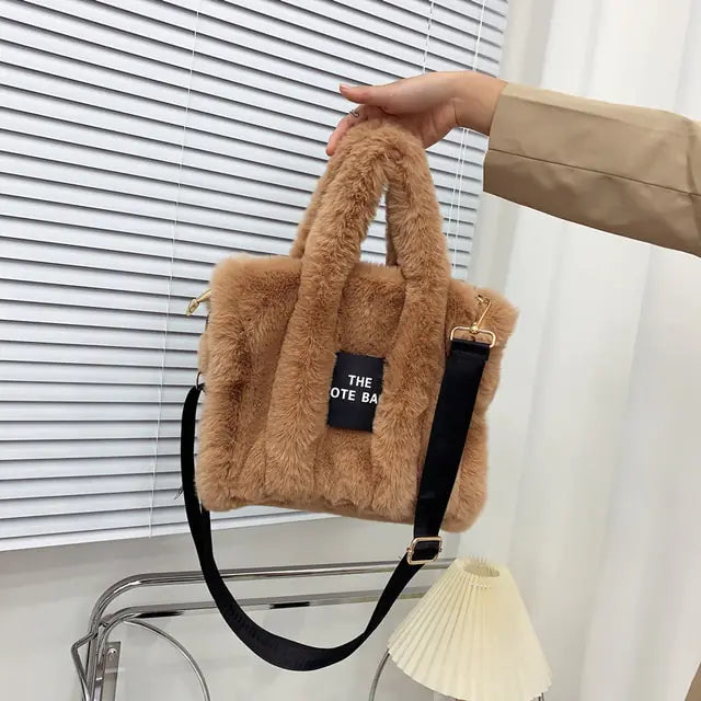 Designer Faux Fur Tote Bag