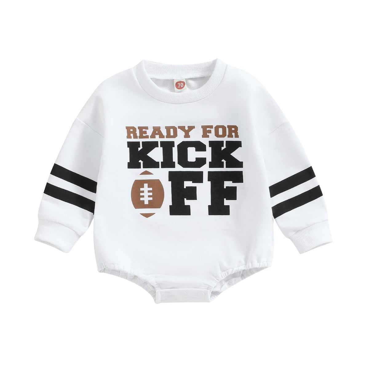 Ayalinggo Baby Football Outfit Newborn Boy Girl Kick Off Onesie Bubble Sweatshirt Romper Cute Thanksgiving Clothes KICK OFF 0-6 Months