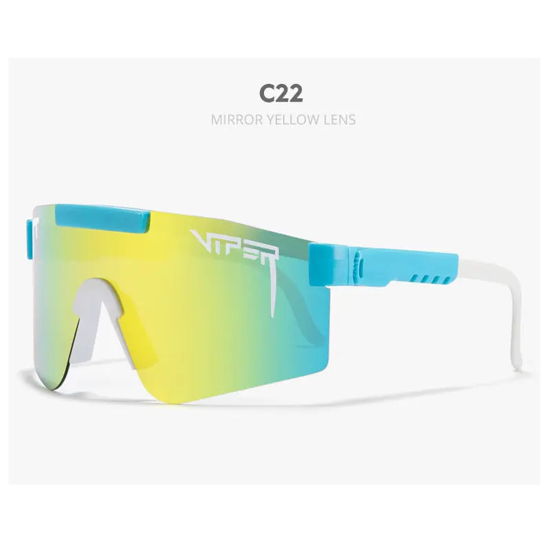 Double Wide Polarized Mirrored Lens Sunglasses with TR90 Frame and UV400 Protection