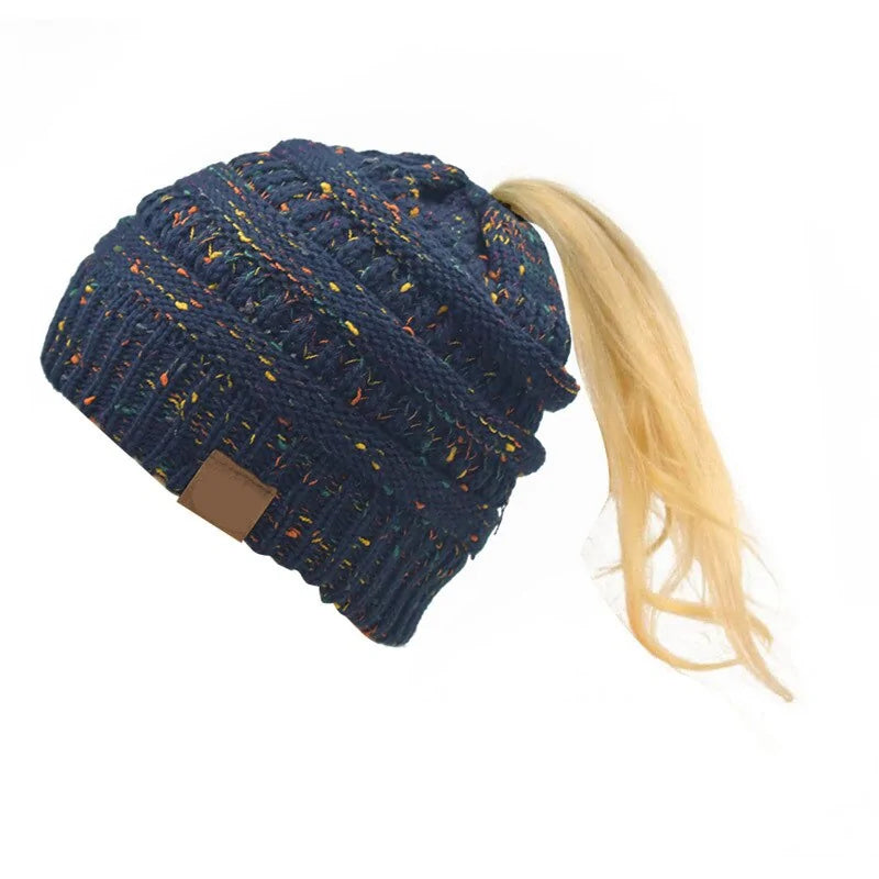 Warm Knitted Ponytail Beanies