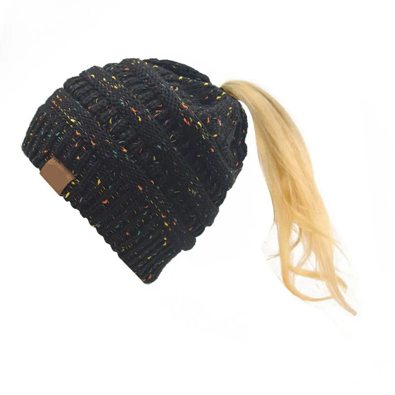 Warm Knitted Ponytail Beanies
