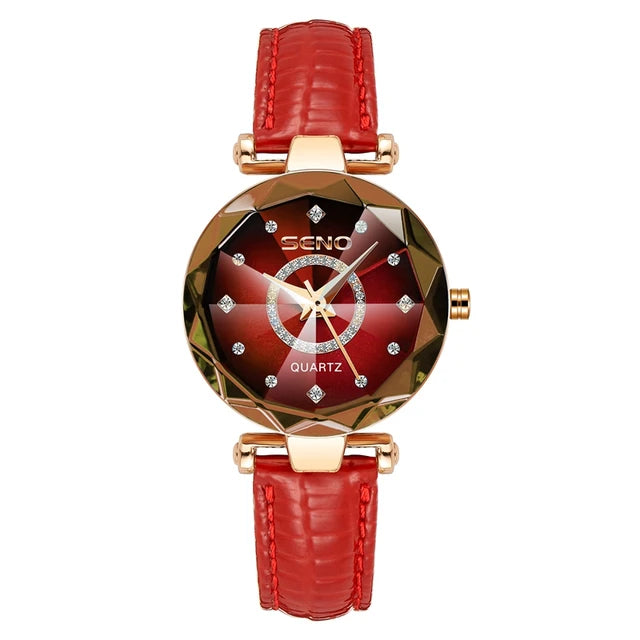 Seno Ocean Star Steel Band Women's Watch Fashion Crystal Ladies Quartz Relogio Feminino Female Montre Reloj Mujer Zegarek Damski