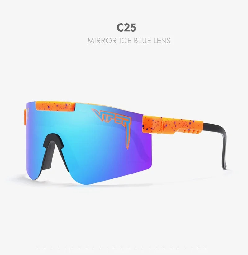 Double Wide Polarized Mirrored Lens Sunglasses with TR90 Frame and UV400 Protection