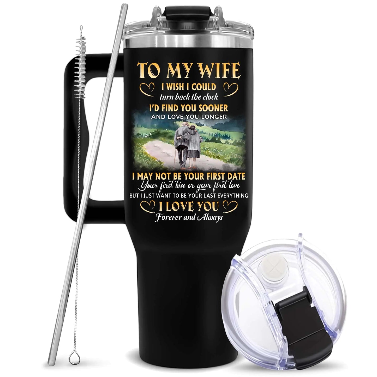 VUNVUT86 Valentine Day Gifts For Wife - Wife Gifts - To My Wife Gifts - Wife Tumbler - Wife Gifts From Husband - Wedding Anniversary Romantic Birthday Gifts For Wife Bride Her Mrs Women 40OZ