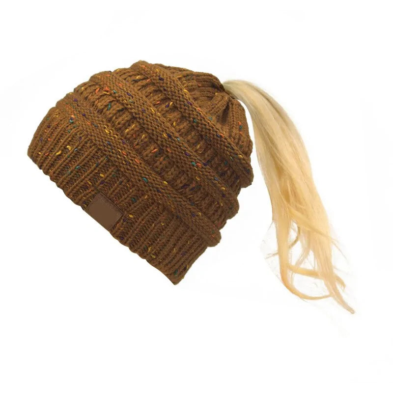 Warm Knitted Ponytail Beanies