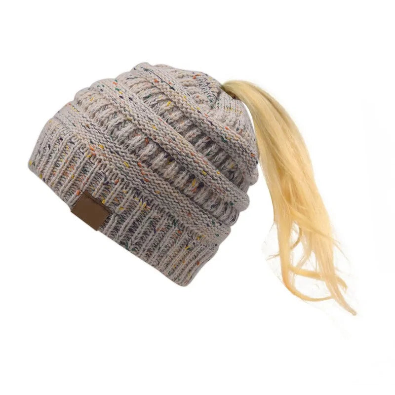 Warm Knitted Ponytail Beanies