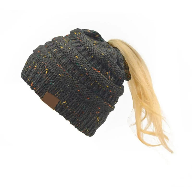 Warm Knitted Ponytail Beanies