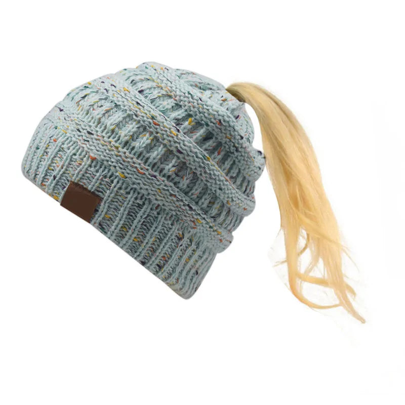 Warm Knitted Ponytail Beanies