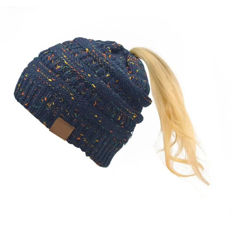 Warm Knitted Ponytail Beanies