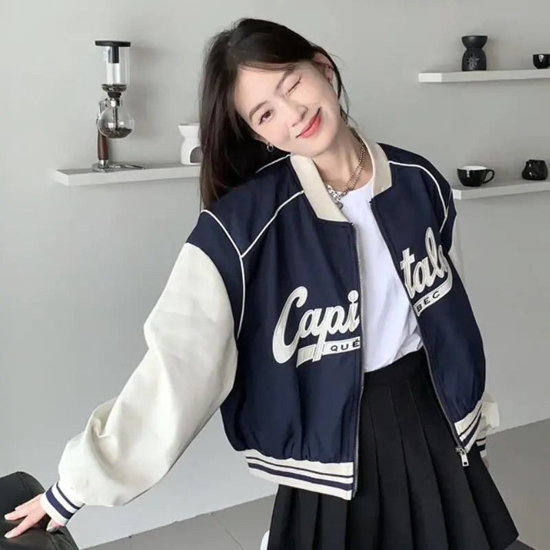 Harajuku Cropped Baseball Jacket