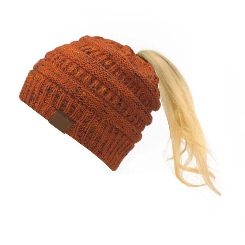 Warm Knitted Ponytail Beanies