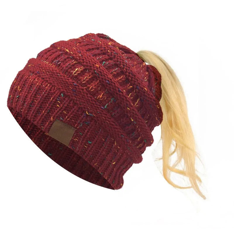 Warm Knitted Ponytail Beanies