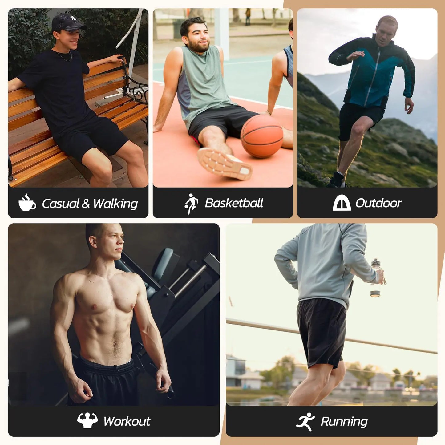 3 Pack Gym Basketball Mens Shorts - Quick Dry Black Workout Athletic Shorts with Pockets for Casual Running 3 Pack-10 inch Large Black/Black/Dark Grey