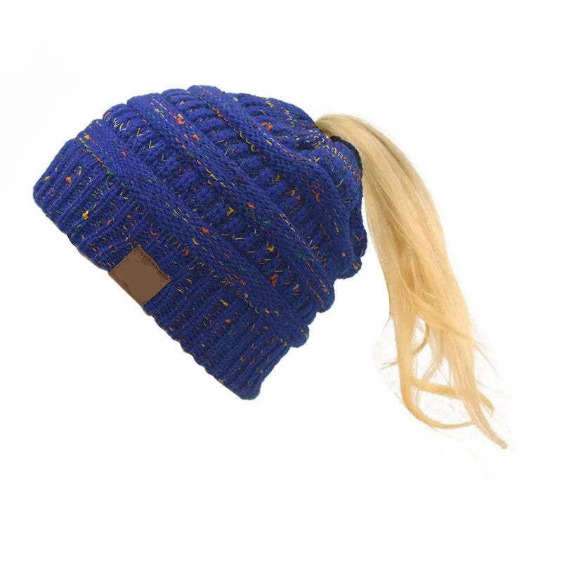 Warm Knitted Ponytail Beanies