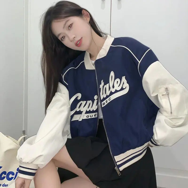 Harajuku Cropped Baseball Jacket