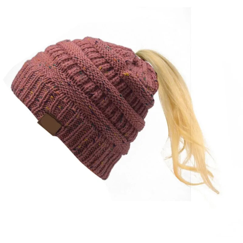Warm Knitted Ponytail Beanies