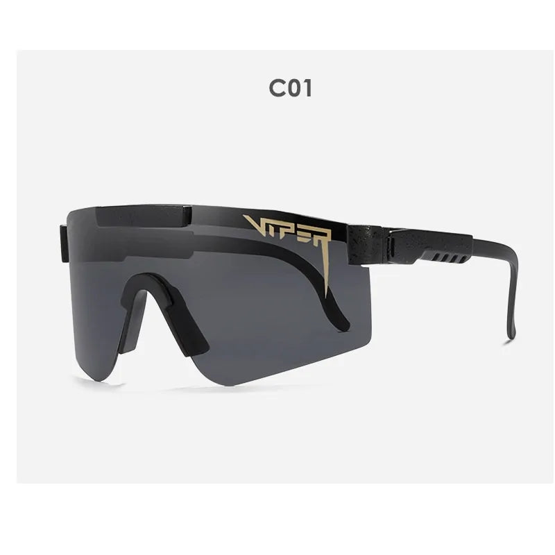 Double Wide Polarized Mirrored Lens Sunglasses with TR90 Frame and UV400 Protection