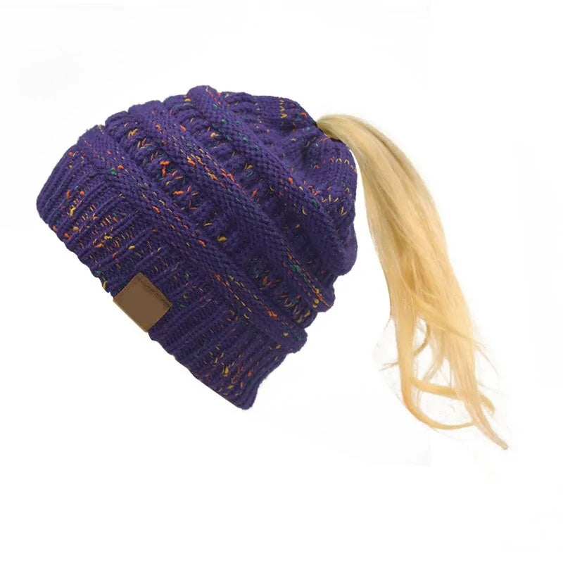 Warm Knitted Ponytail Beanies