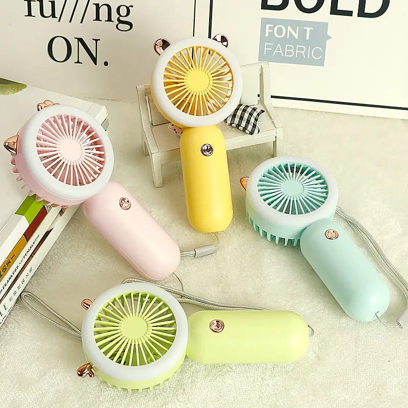 Handheld Pocket Fans USB Charging Lazy Fan Desktop Mini Fan Portable Dormitory Home Gift Student Outdoor Travel Mini Fan