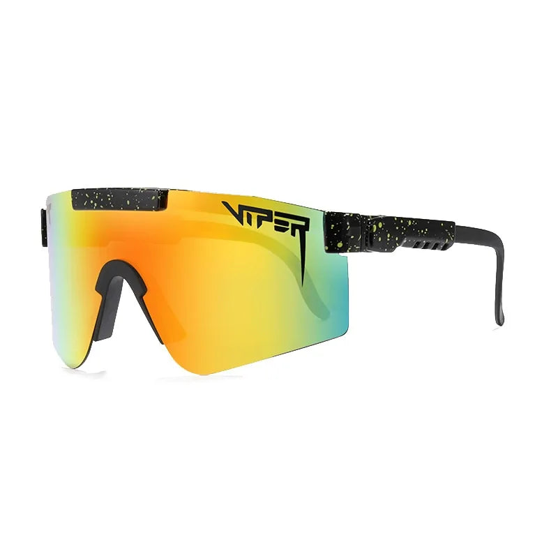 Double Wide Polarized Mirrored Lens Sunglasses with TR90 Frame and UV400 Protection