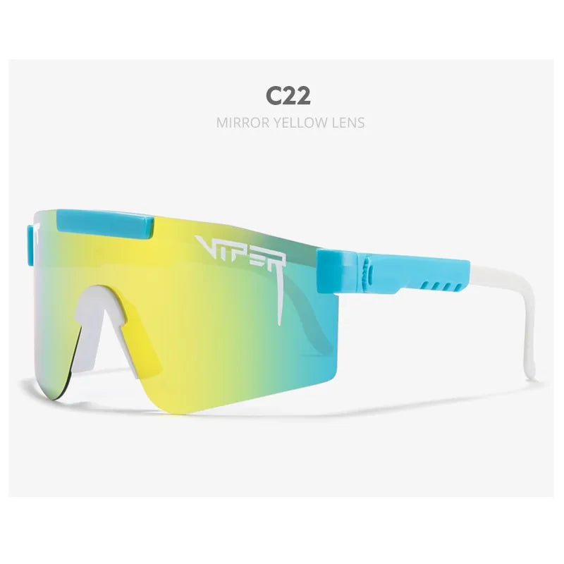 Double Wide Polarized Mirrored Lens Sunglasses with TR90 Frame and UV400 Protection
