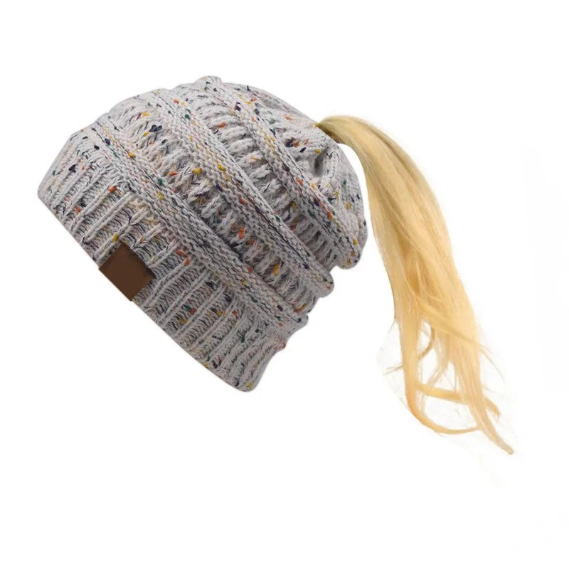 Warm Knitted Ponytail Beanies