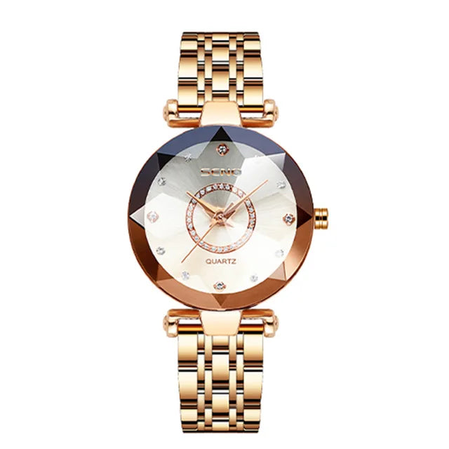 Seno Ocean Star Steel Band Women's Watch Fashion Crystal Ladies Quartz Relogio Feminino Female Montre Reloj Mujer Zegarek Damski
