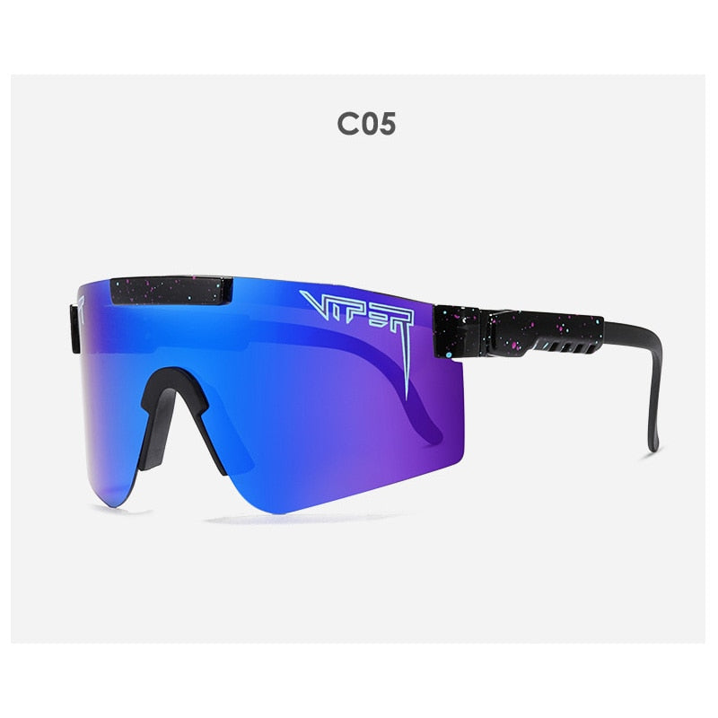 Double Wide Polarized Mirrored Lens Sunglasses with TR90 Frame and UV400 Protection