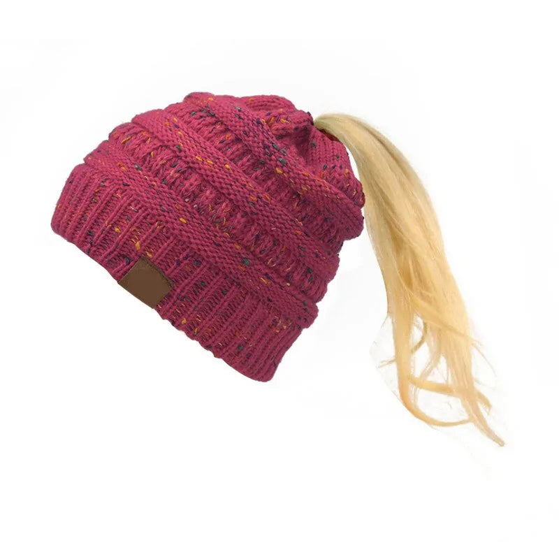 Warm Knitted Ponytail Beanies