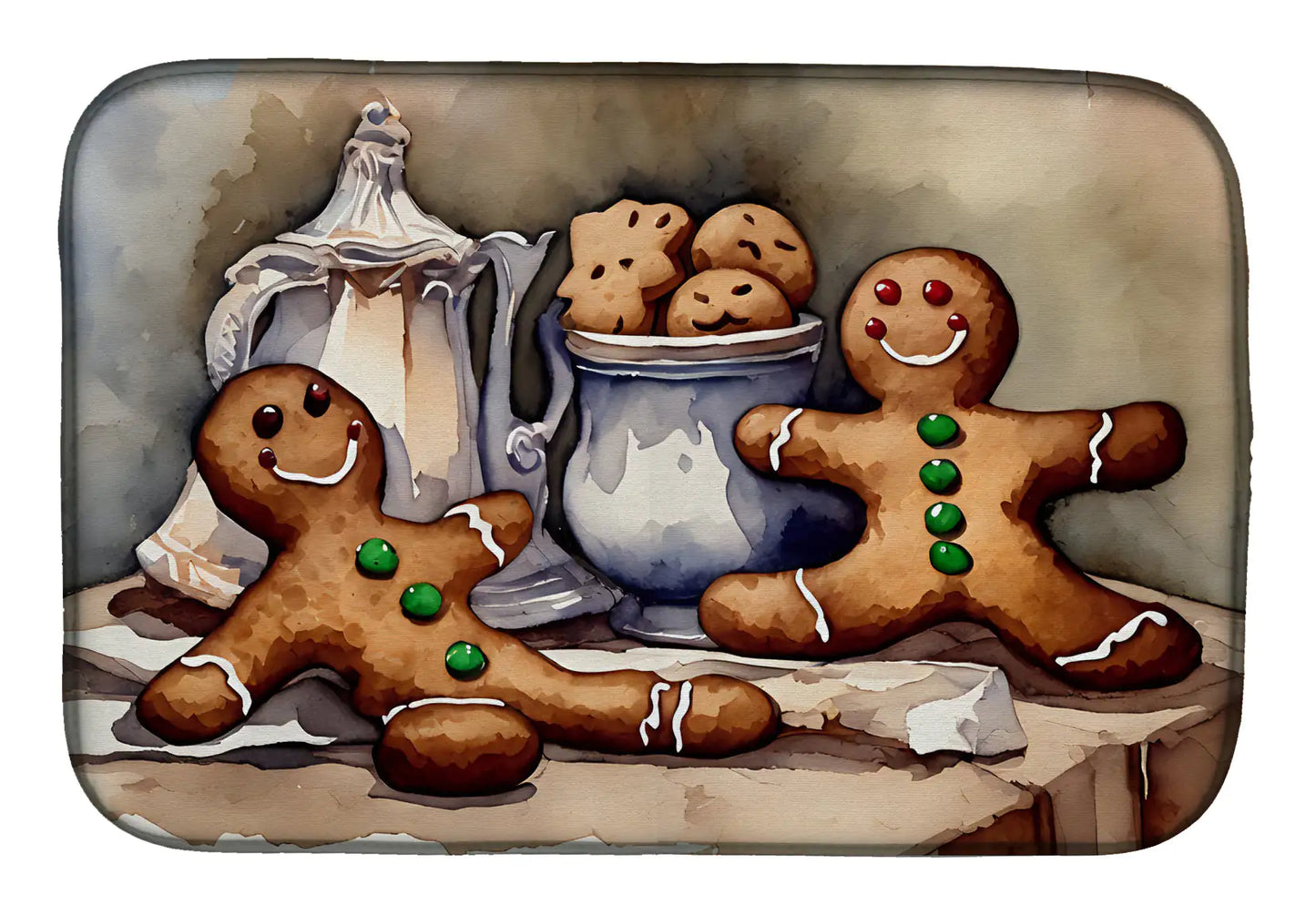 Christmas Gingerbread Men Dish Drying Mat