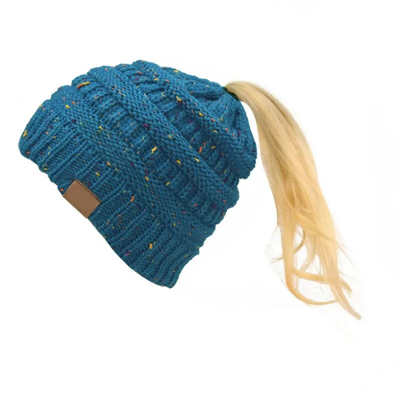 Warm Knitted Ponytail Beanies