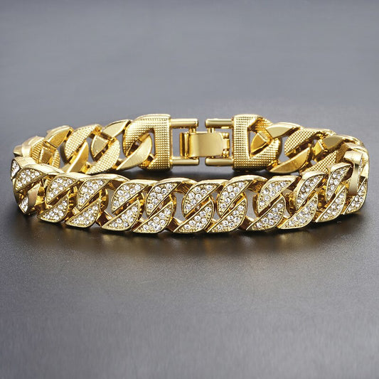 Miami Gold Curb Cuban Chain Bracelet