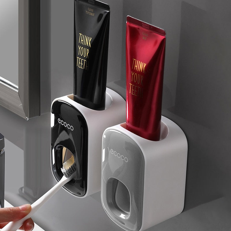 Automatic Toothpaste Dispenser and Toothbrush Holder