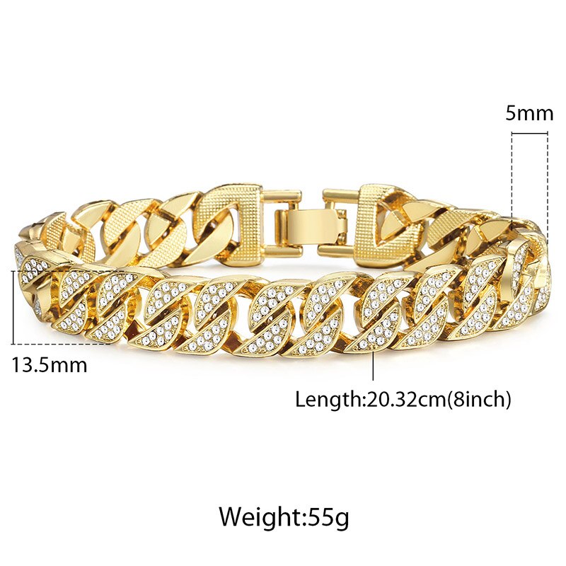 Miami Gold Curb Cuban Chain Bracelet