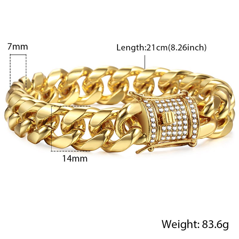 Miami Gold Curb Cuban Chain Bracelet