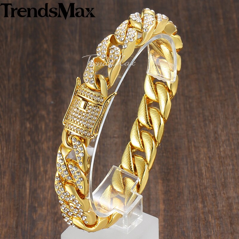 Miami Gold Curb Cuban Chain Bracelet