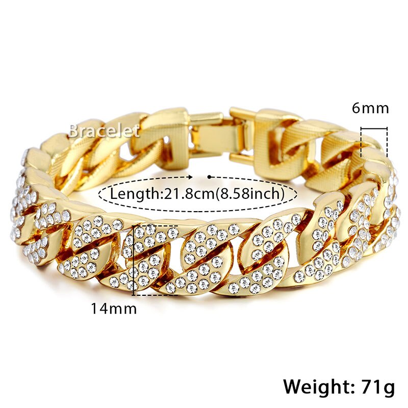 Miami Gold Curb Cuban Chain Bracelet