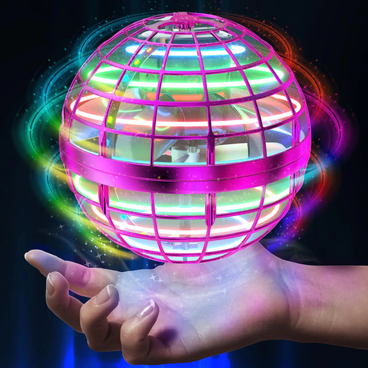 AMERFIST 2024 Flying Orb Ball ToyCosmic Globe Boomerang Hover Ball Galactic Fidget Spinner Hand Drone Orbit Cool Toys Gift for 6 7 8 9 10+ Year Old Boys Girls Teens Outdoor Toys(Pink)