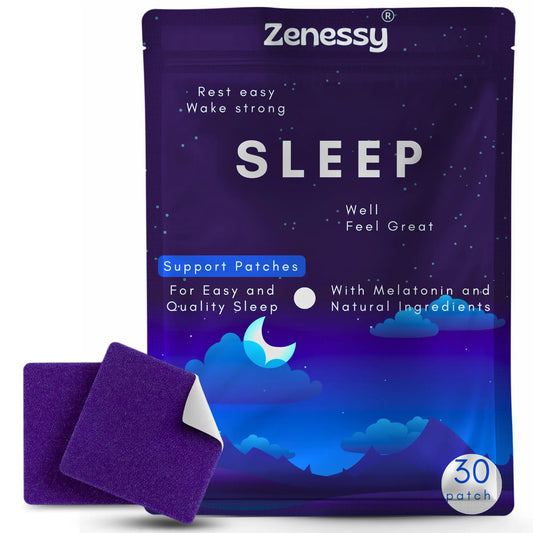 Zenessy Sleep Patches - Herbal Melatonin Valerian Root and Magnesium Infused Patches for Better Sleep All-Night Rest & Relaxation Non-Habit Forming Easy to Apply 30 Patches