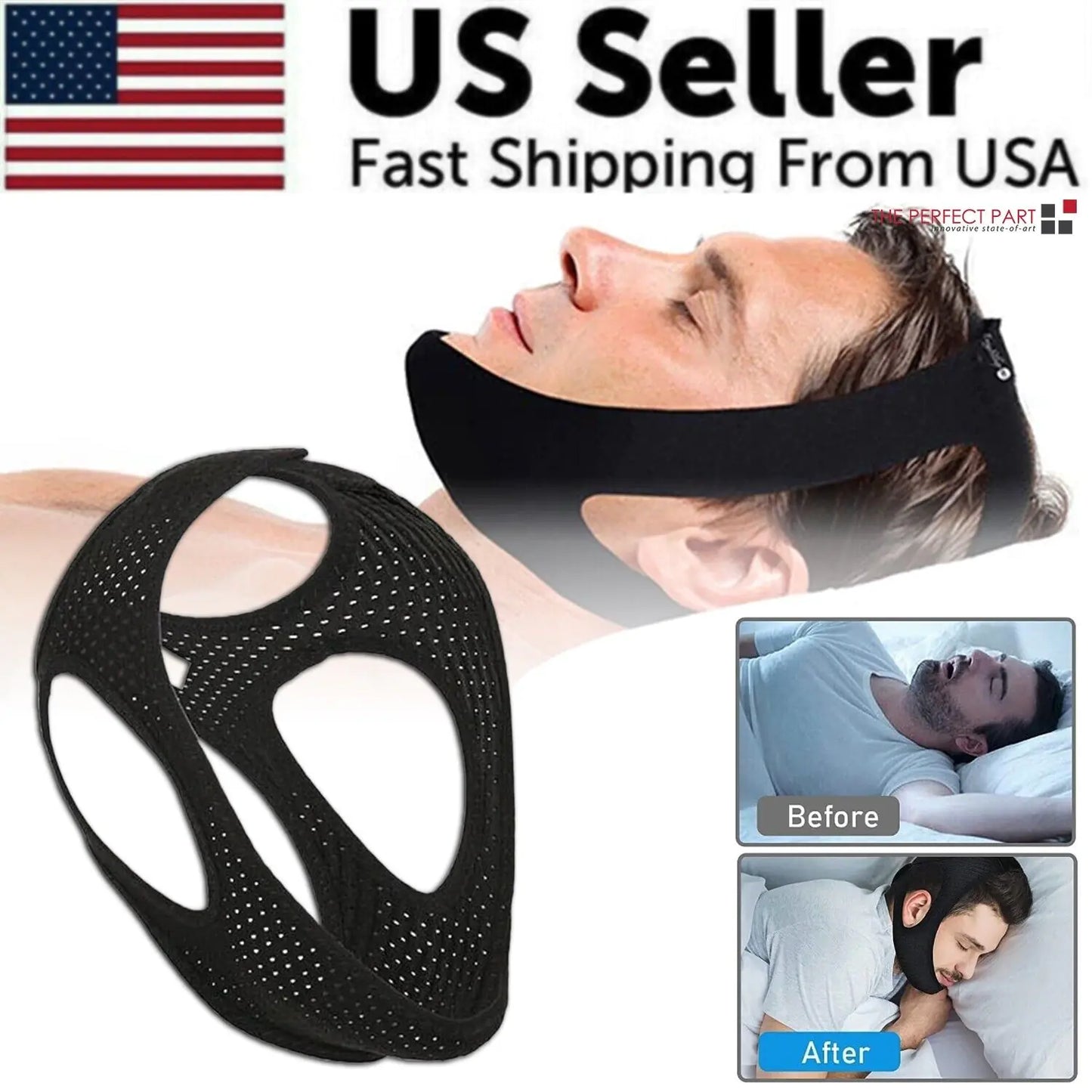 Anti Snoring Chin Strap Sleep Apnea Snore Stop Belt Snoreless Sleep Jaw Solution