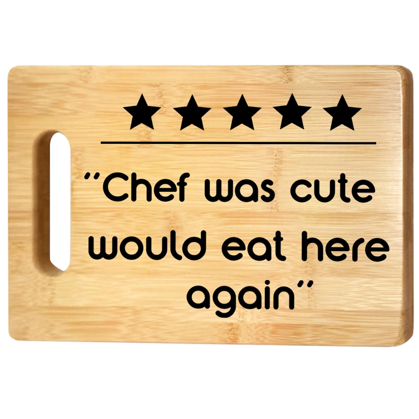 Chef Gifts Cutting Board Chef was Cute Would Eat Here Again Bamboo Cutting Board for Kitchen Gifts for Chefs Chef Kitchen Decor Cute Hostess Gifts Decorative Cutting Boards for Kitchen