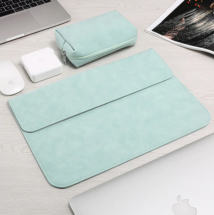Frosted PU Leather Laptop Sleeve
