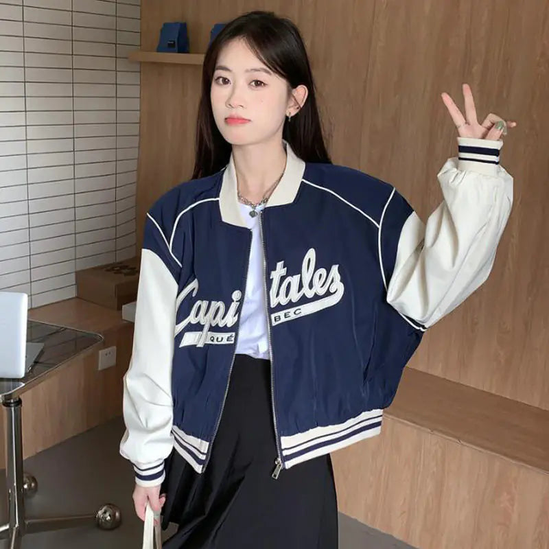 Harajuku Cropped Baseball Jacket