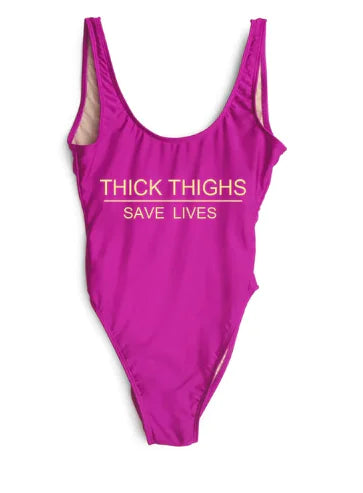 Thick Thighs Save Lives One Piece Swimsuit