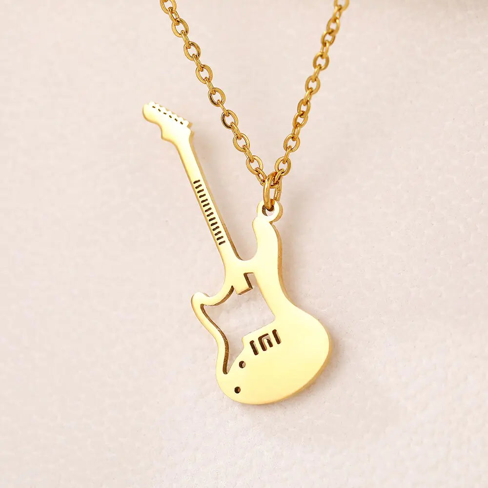 Steel Guitar Rock Necklace