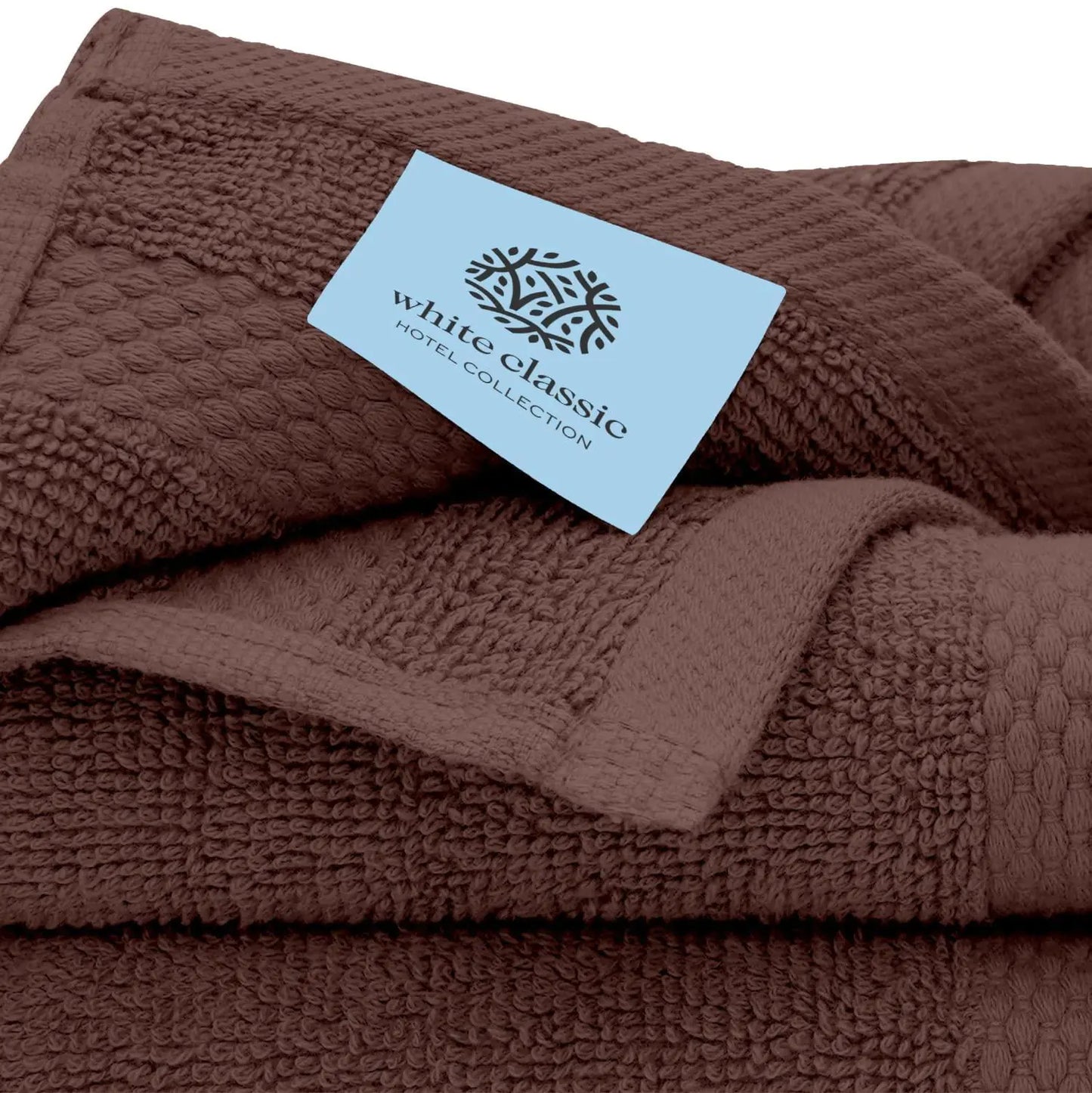 Luxury Brown Bath Towel 8 Piece Set Combed Cotton Hotel Quality Brown Towels Set