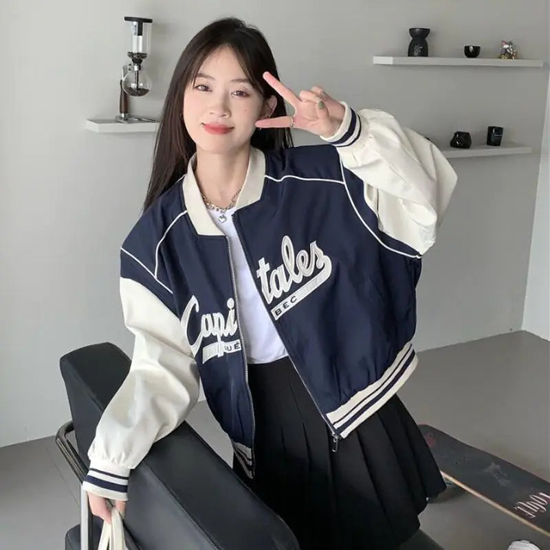 Harajuku Cropped Baseball Jacket